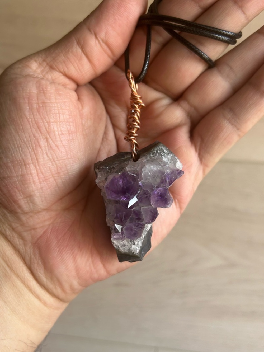 Handmade Wire Wrapped Amethyst Pendant